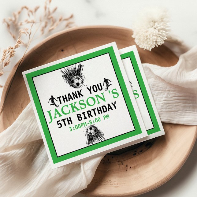 Goal! Soccer 5th Birthday Party Napkin (Creator Uploaded)