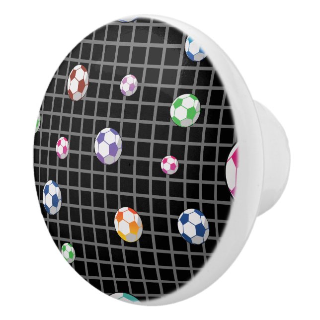 Goal Soccer Pattern Ceramic Knob (Right)