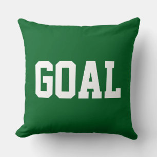 GOAL Sporty Athletic White Text On Forest Green Cushion