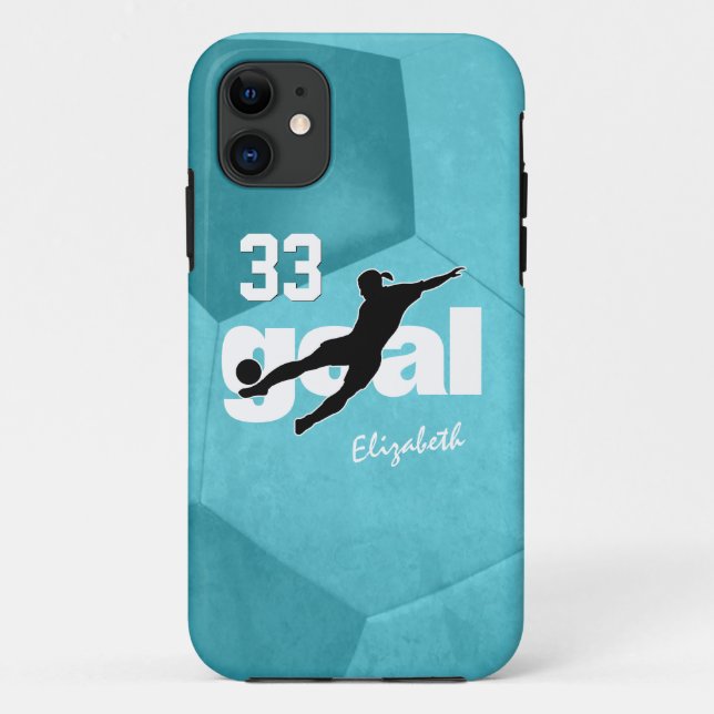 Goal women's soccer player name jersey number Case-Mate iPhone case (Back)