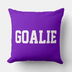 GOALIE Fun 70s Athletic White Text On Bright Green Cushion