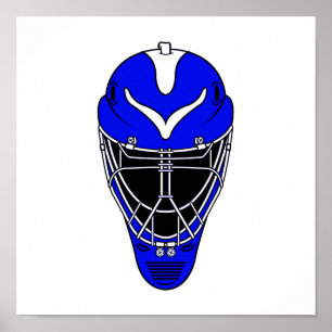 Goalie Helmet Blue Poster
