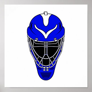 Goalie Helmet Blue Poster