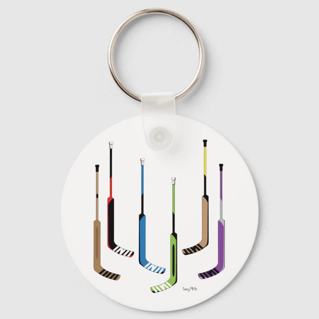 Goalie Hockey Sticks Key Ring (Front)