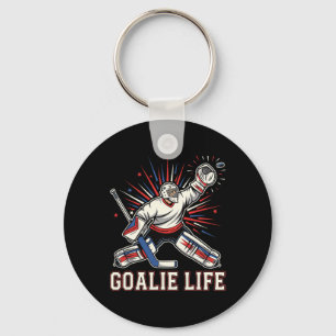 Goalie Life Ice Funny Hockey Goalkeeper Key Ring