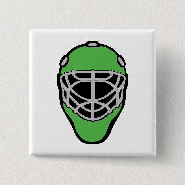 Goalie Mask 15 Cm Square Badge (Front)