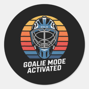 Goalie Mode Activated Hockey Goalie Mask Classic Round Sticker