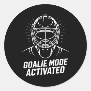 Goalie Mode Activated Ice Hockey Goalie Mask Classic Round Sticker