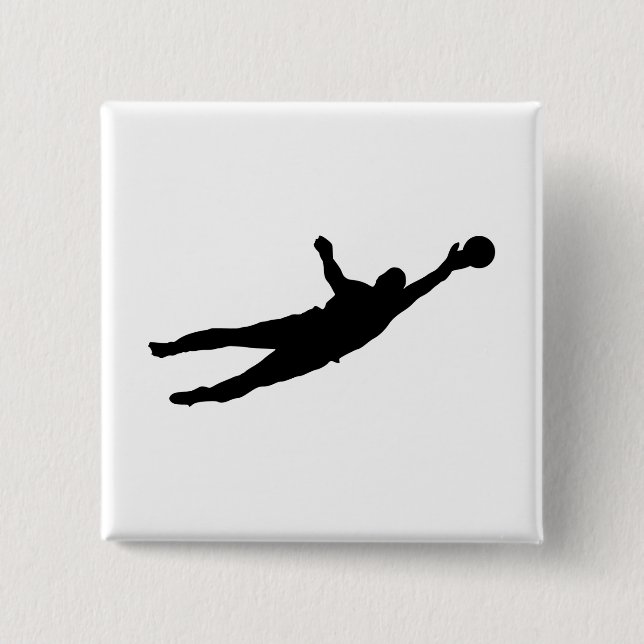 Goalie Save 15 Cm Square Badge (Front)