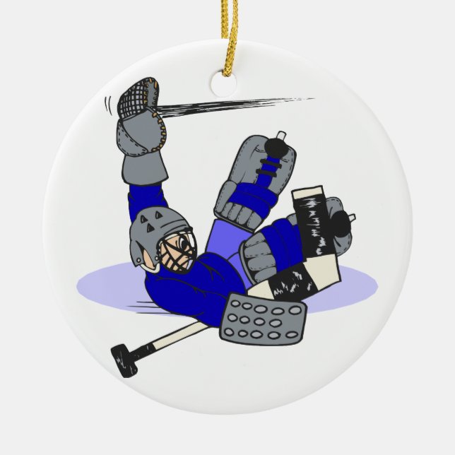 Goalie Save Ceramic Ornament (Front)