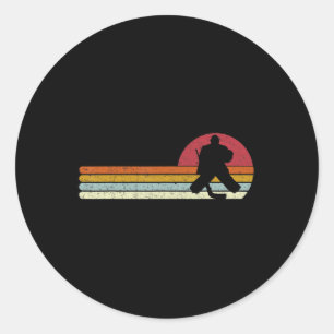 Goalie Sunset Ice Hockey Goalkeeper  Classic Round Sticker
