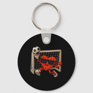 Goalie Valentines Day Soccer Heart Building Brick Key Ring