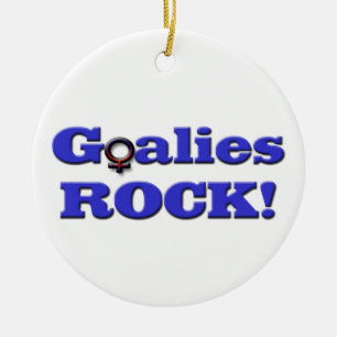 Goalies ROCK!-Female Symbol Ceramic Ornament