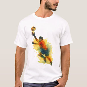 Goalkeeper Dive Tee –Watercolor Football Art Shirt