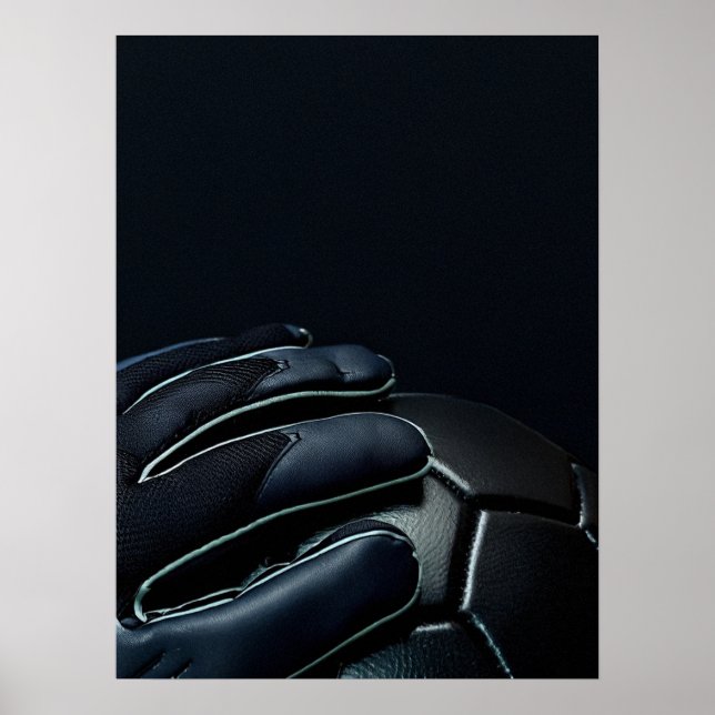 Goalkeeper Gloves Dark Dramatic Close Up Poster (Front)