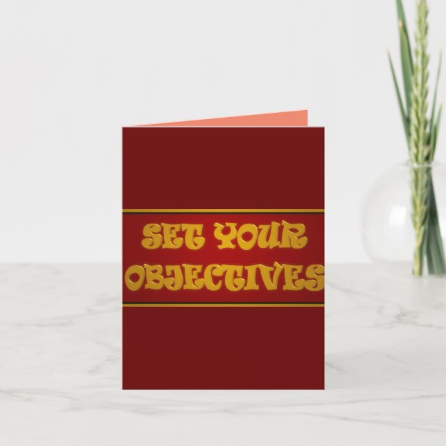 GOALS AMBITIONS OBJECTIVES WINNER GAME PLAYER COFF NOTE CARD (Front)