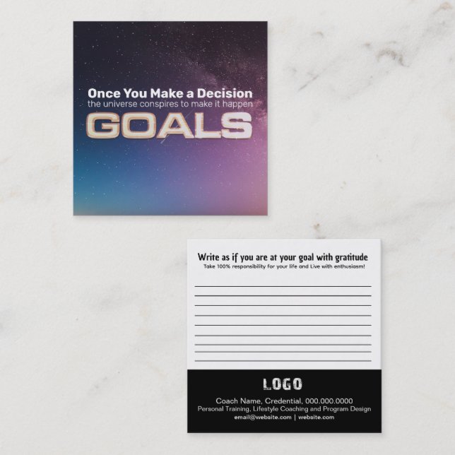 Goals Card (Front/Back)