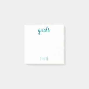 Goals Green Watercolor Personalised To Do List Post-it Notes