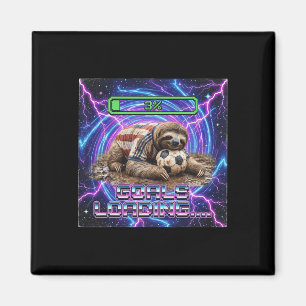 Goals Loading Funny Sloth Soccer Brainrot Meme Ret Magnet