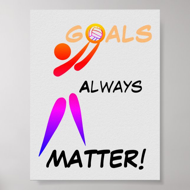Goals Matter Motivational Netball Quote Poster (Front)