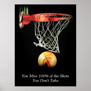 Goals Motivational Quote Basketball Poster