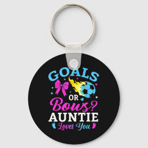 Goals Or Bows Auntie Loves You Soccer Gender Revea Key Ring