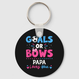 Goals Or Bows Papa Lover You Gender Reveal Soccer  Key Ring