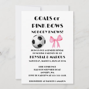 Goals or Pink Bows Gender Reveal Invitation