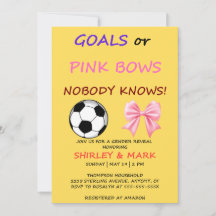 Goals or Pink Bows Gender Reveal Invitation