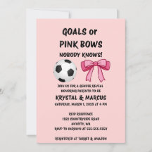 Goals or Pink Bows Gender Reveal Invitation
