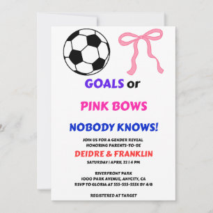 Goals or Pink Bows Gender Reveal Invitation