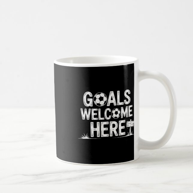 Goals Welcome Here Retro Soccer _1  Coffee Mug (Right)