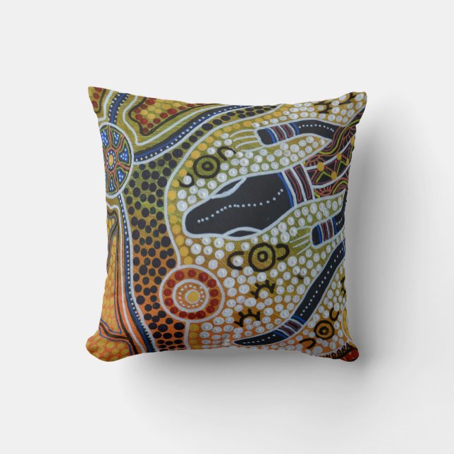 Goanna Dreaming Pillow Cushion (Front)