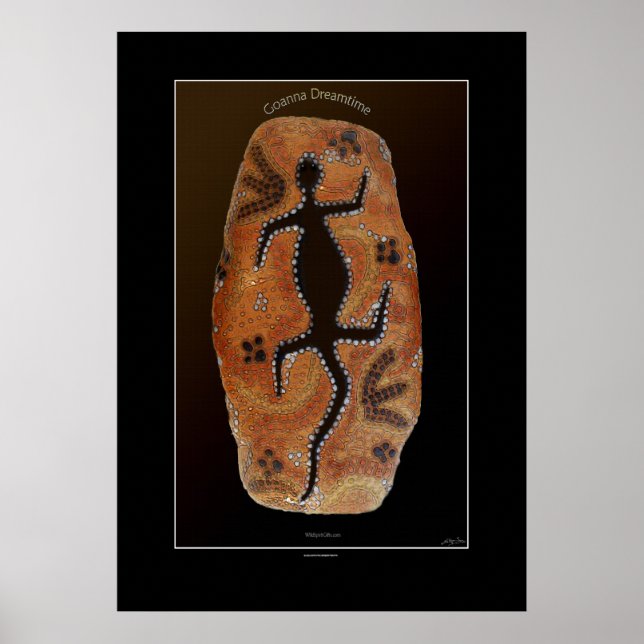 Goanna Dreamtime Aborigine-styled Art Print (Front)