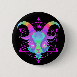 Goat 6 Cm Round Badge