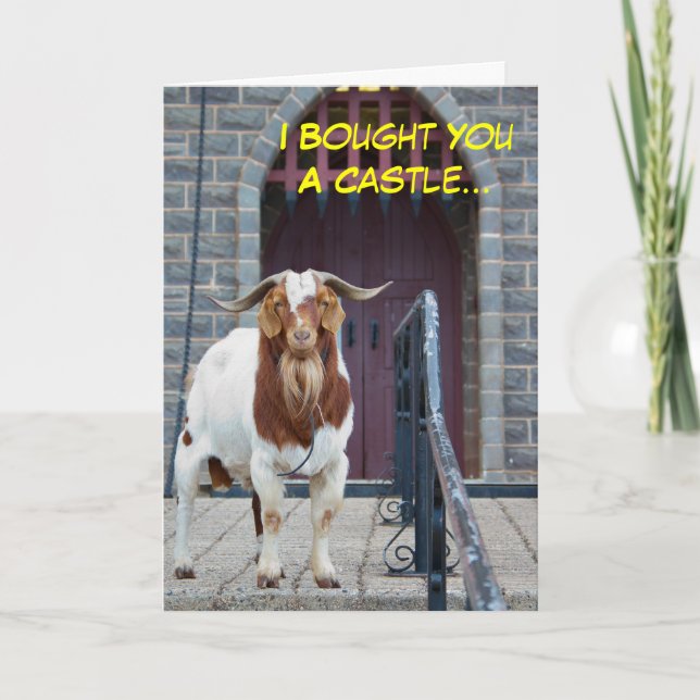 Goat and Castle Birthday Card (Front)