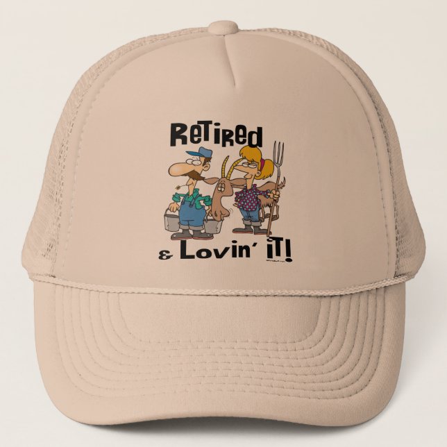 Goat and Retired Family Trucker Hat (Front)