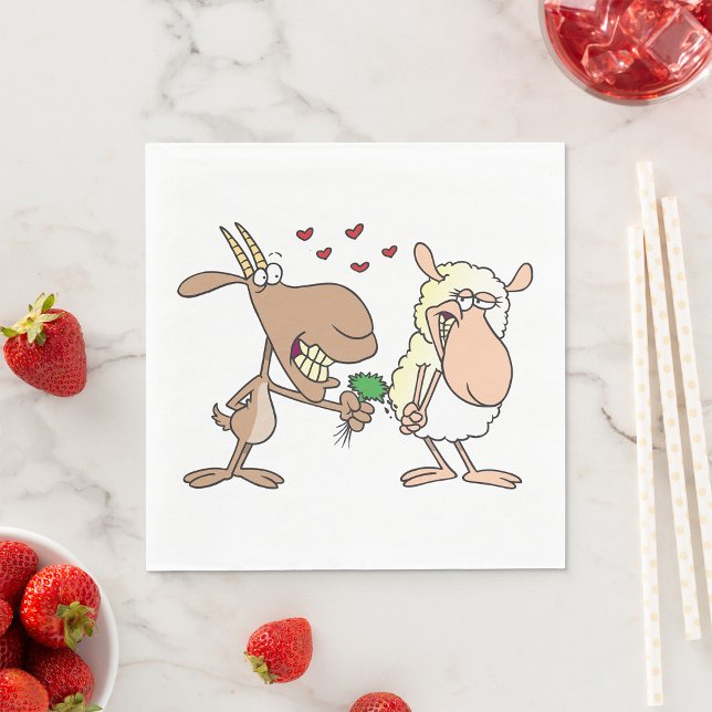 Goat And Sheep In Love Napkin (Creator Uploaded)