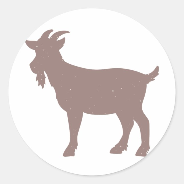 Goat animal farm silhouette classic round sticker (Front)