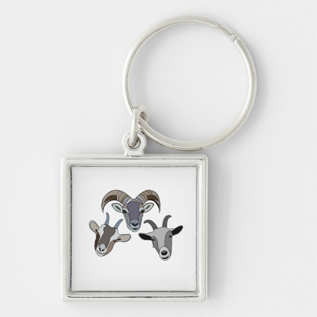 Goat Animal Funny Goat Key Ring (Front)