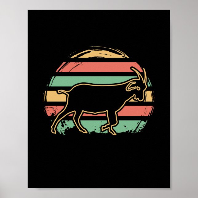 Goat Animal Retro Poster (Front)