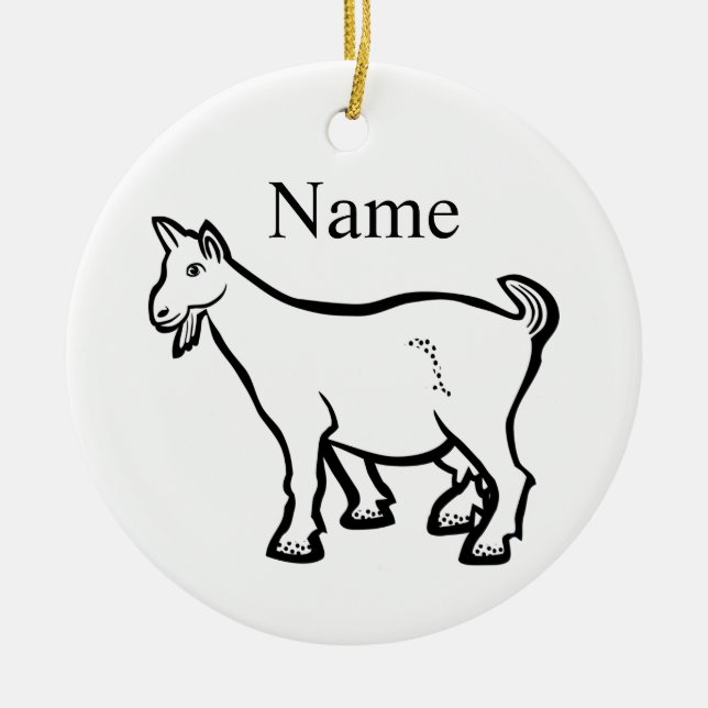 Goat Animal Thunder_Cove Ceramic Ornament (Front)