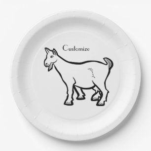Goat Animal Thunder_Cove Paper Plate