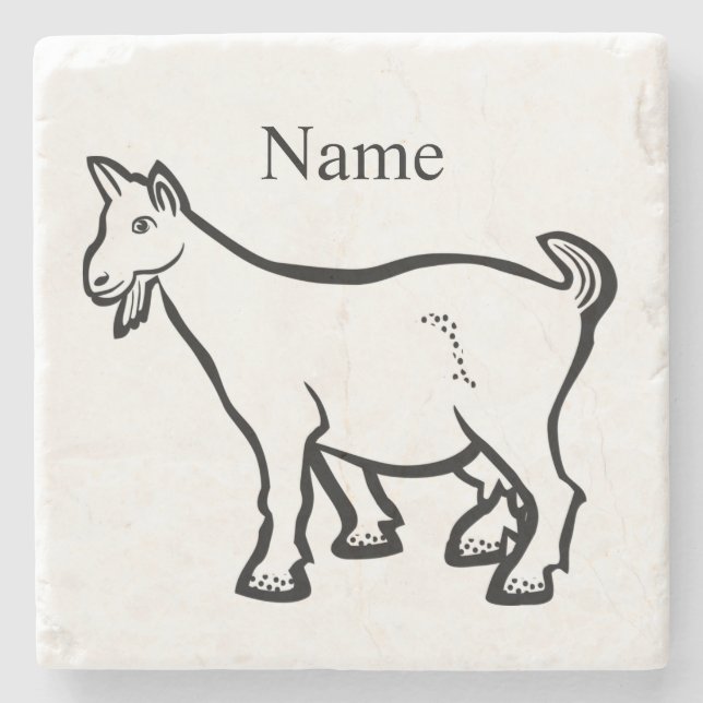 Goat Animal Thunder_Cove  Stone Coaster (Front)