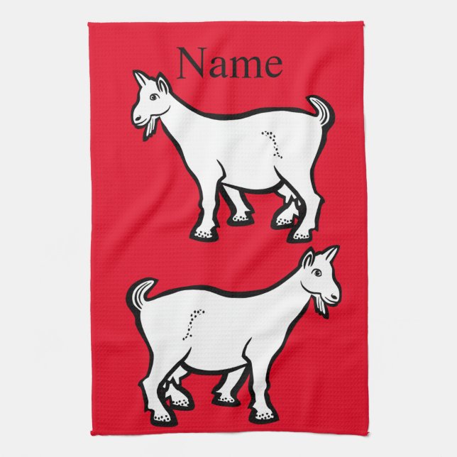 Goat Animal Thunder_Cove  Tea Towel (Vertical)