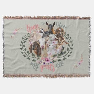 GOAT ART   Home is Where My Goats Are   GetYerGoat Throw Blanket