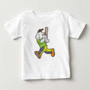 Goat as Batsman with Cricket bat Baby T-Shirt