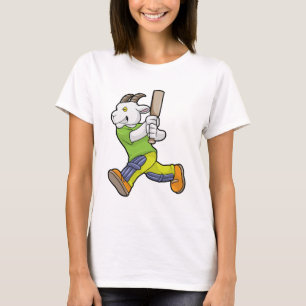 Goat as Batsman with Cricket bat T-Shirt