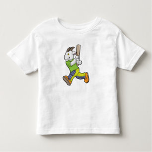 Goat as Batsman with Cricket bat Toddler T-Shirt