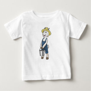 Goat as Farmer with Bucket Baby T-Shirt